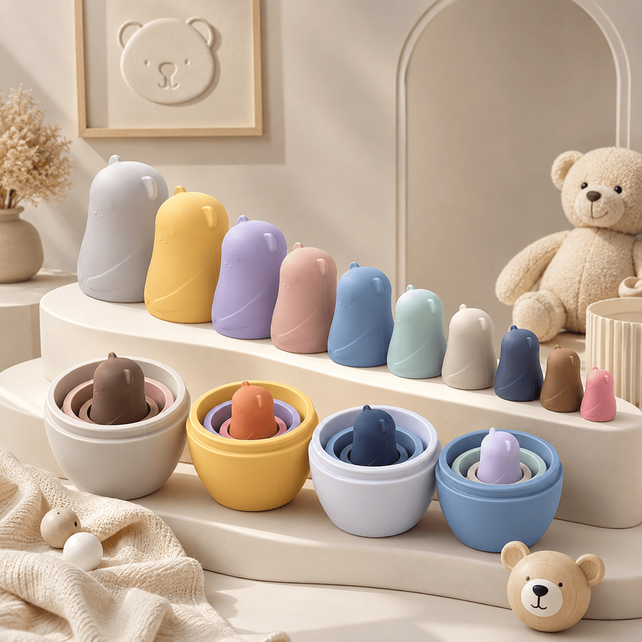 Poupées Gigognes Montessori en Silicone