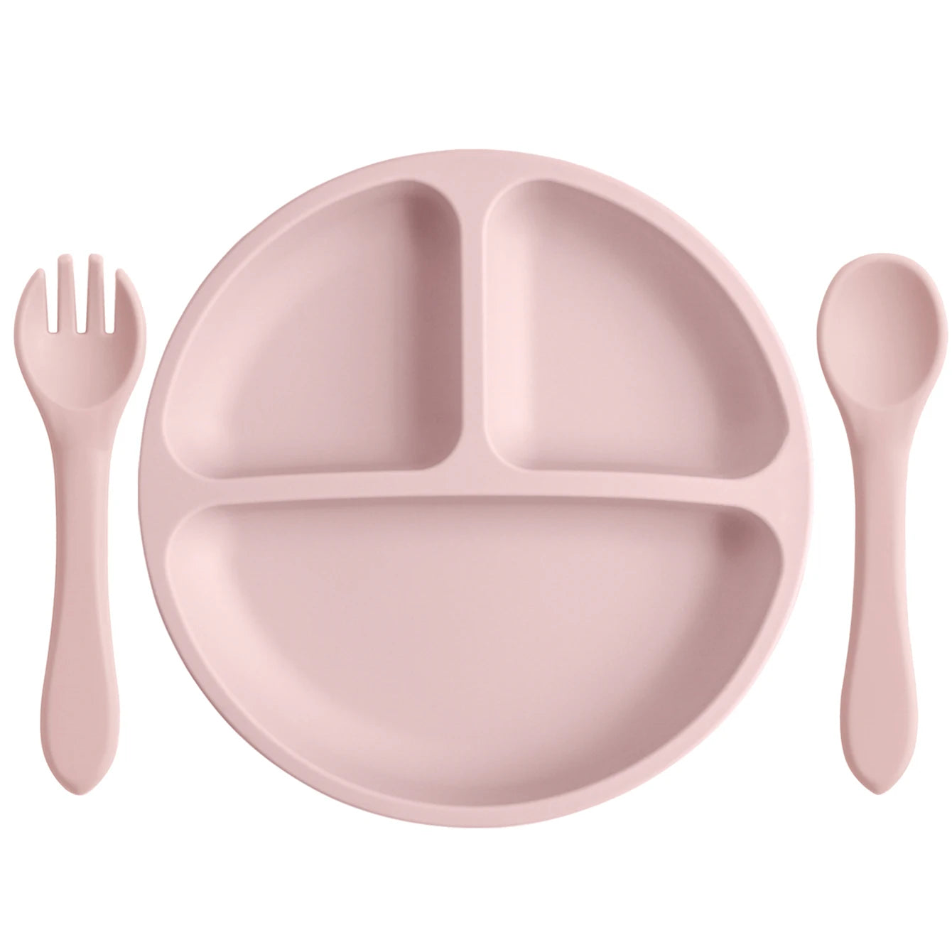 Assiette silicone avec ventouse et ses couverts