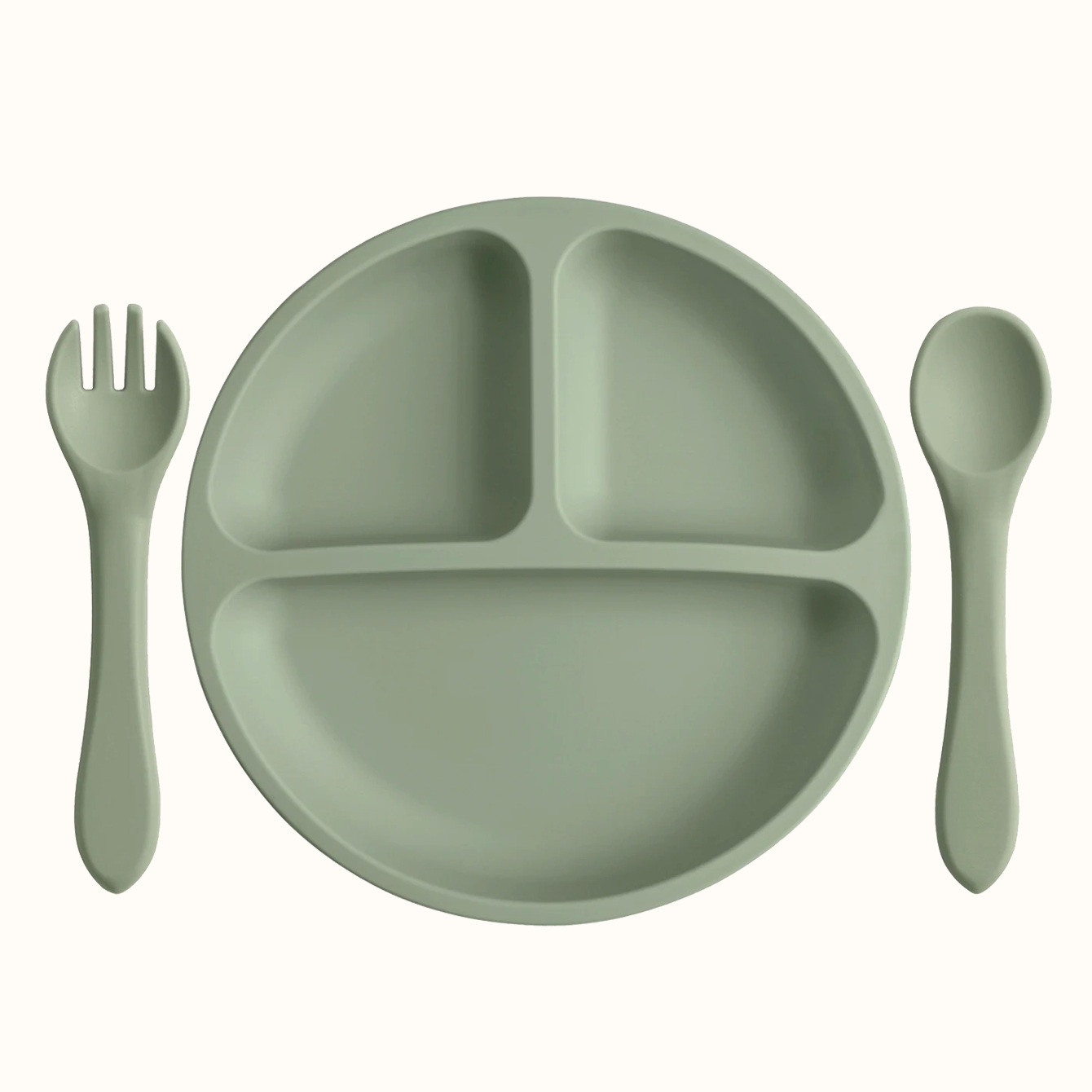 Assiette silicone avec ventouse et ses couverts