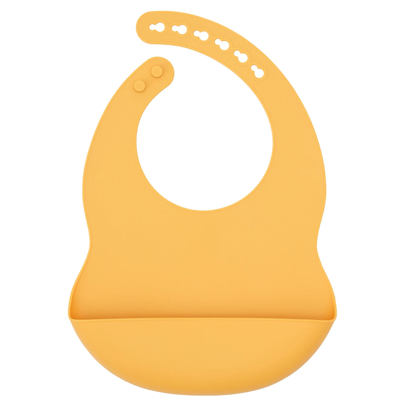 bavoir bébé silicone jaune avec récupérateur anti taches et antidérapant