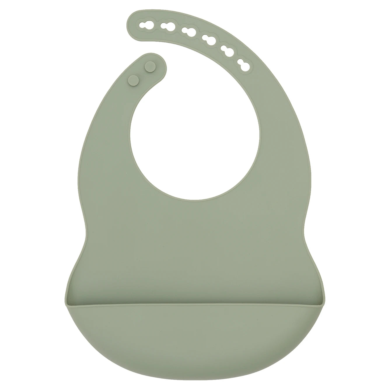 bavoir bébé silicone vert avec récupérateur anti taches et antidérapant