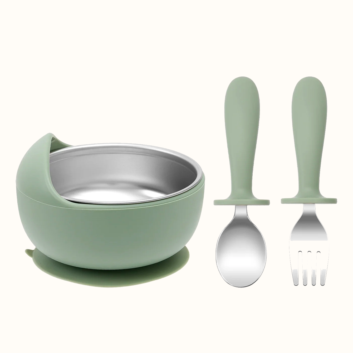 Bol Inox Premium & Silicone avec couverts