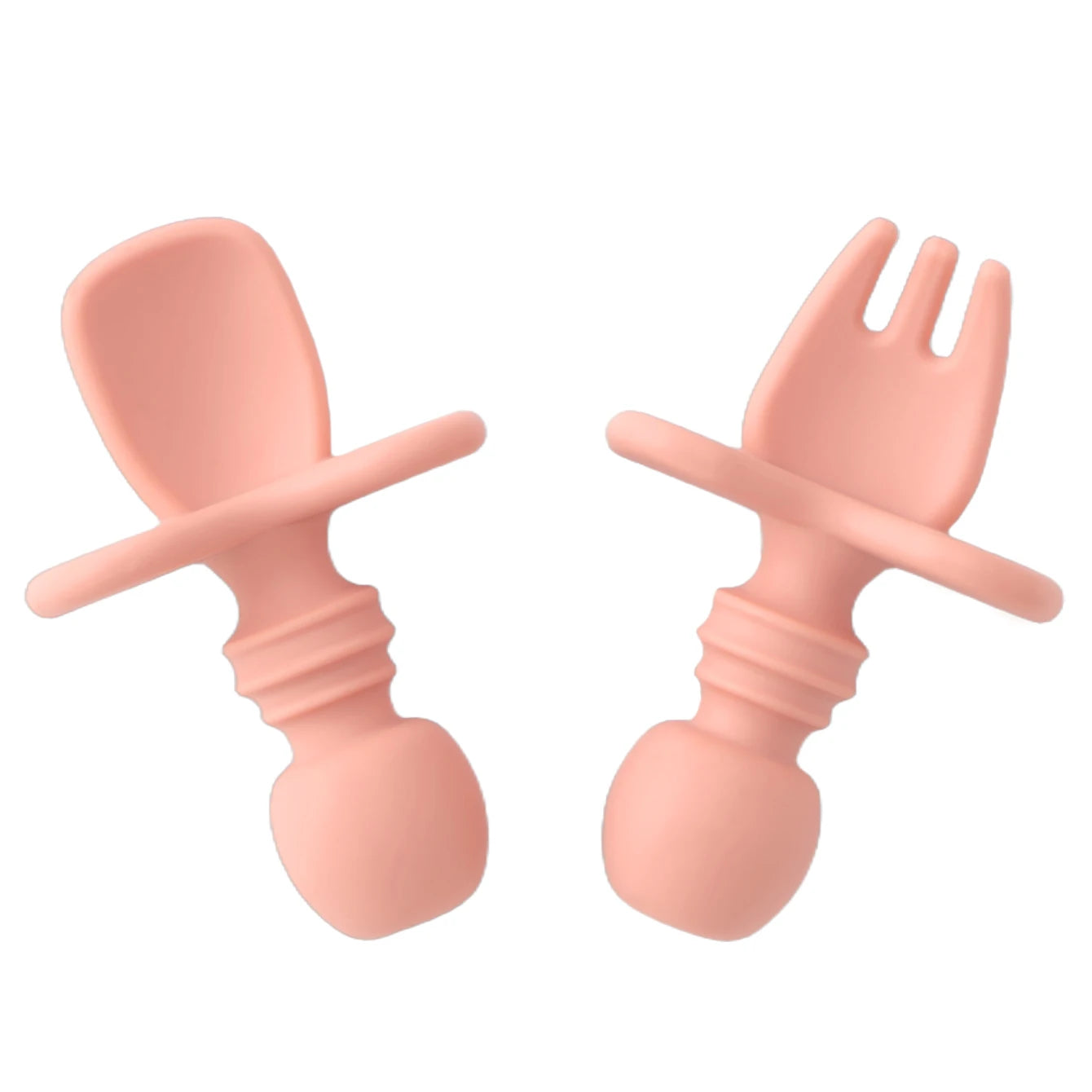 couverts bébé apprentissage silicone coloris multiples cuillère et fourchette ergonomiques