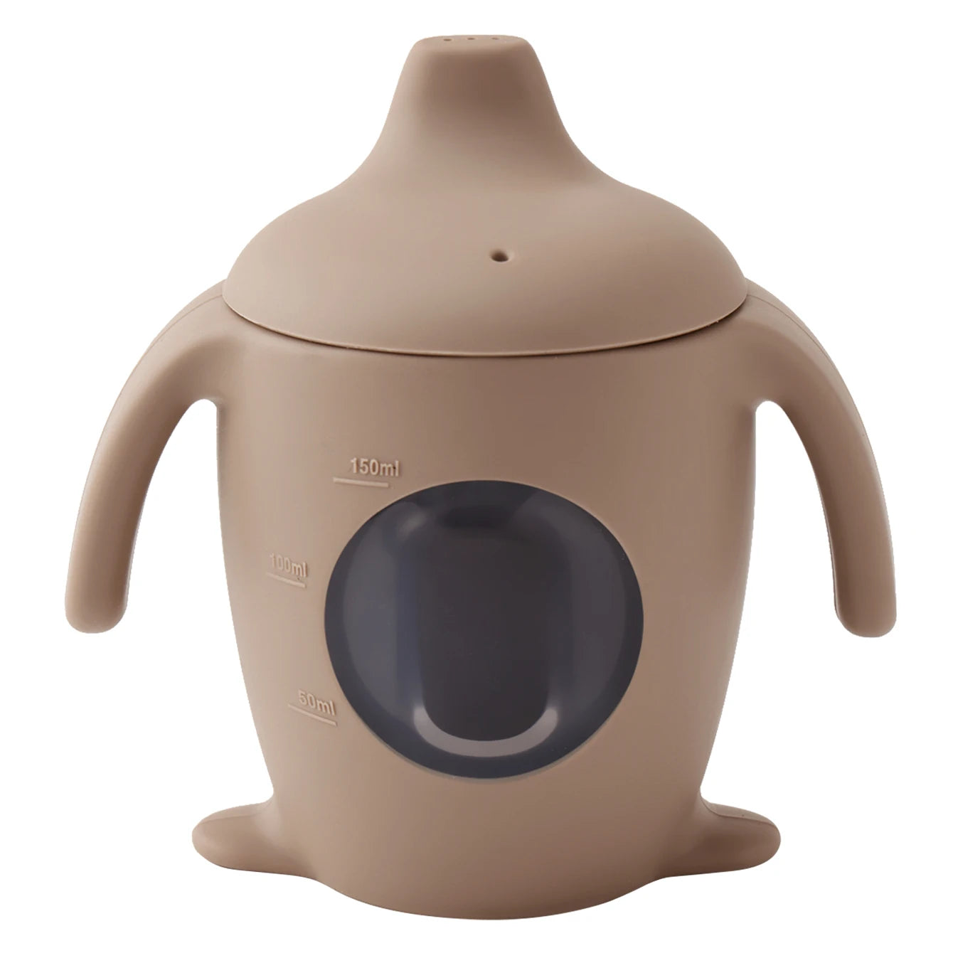 gourde bébé silicone beige avec poignées