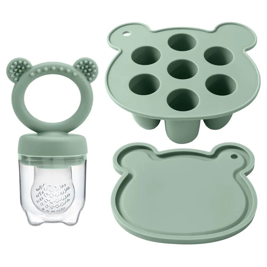 grignoteuse bébé silicone vert tétine alimentaire fruits anti étouffement