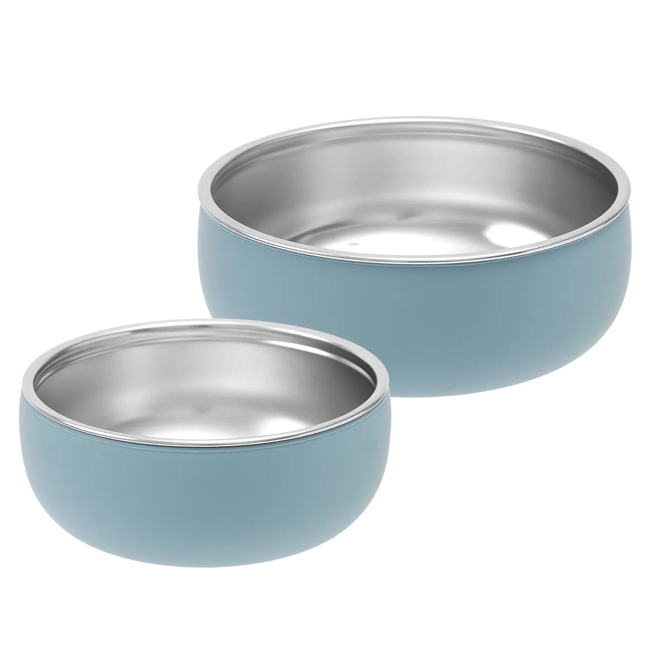 lot de 2 bols bébé inox silicone beige