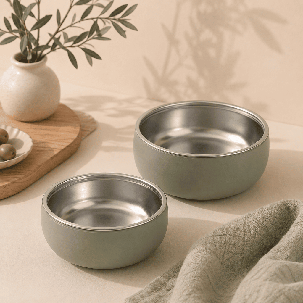 lot de 2 bols bébé inox silicone kit
