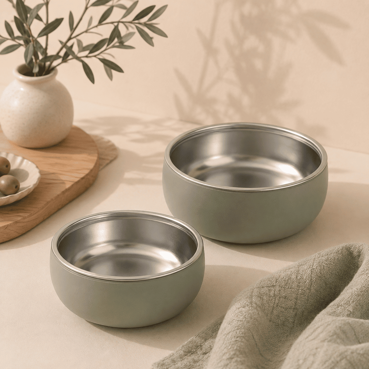 lot de 2 bols bébé inox silicone kit