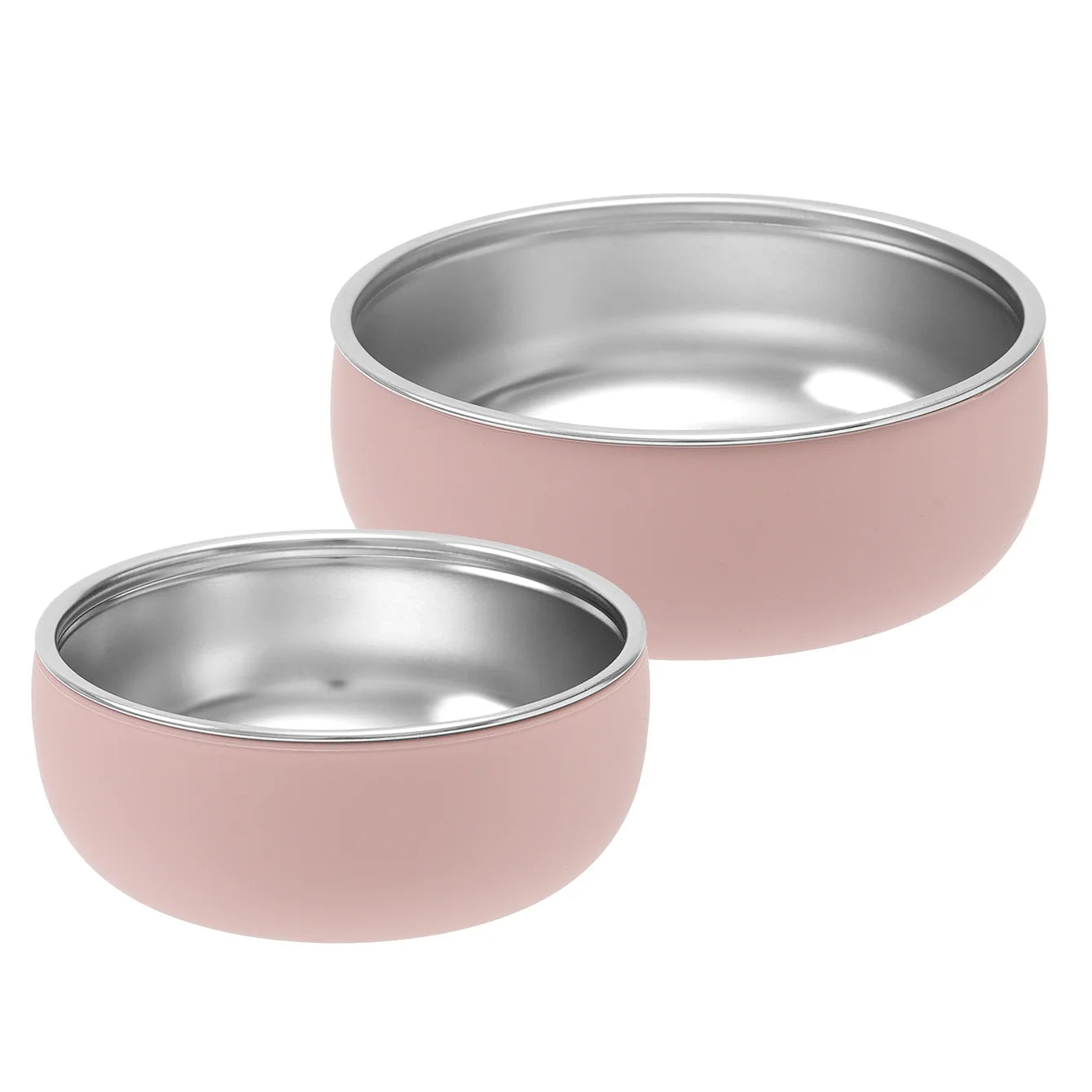 lot de 2 bols bébé inox silicone rose clair