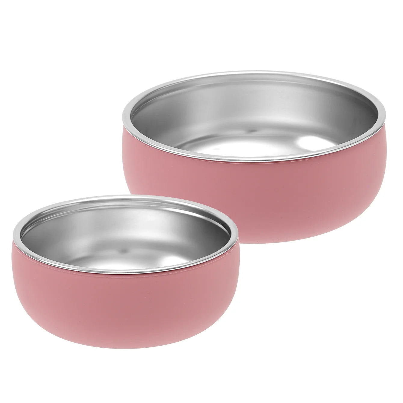 lot de 2 bols bébé inox silicone rose