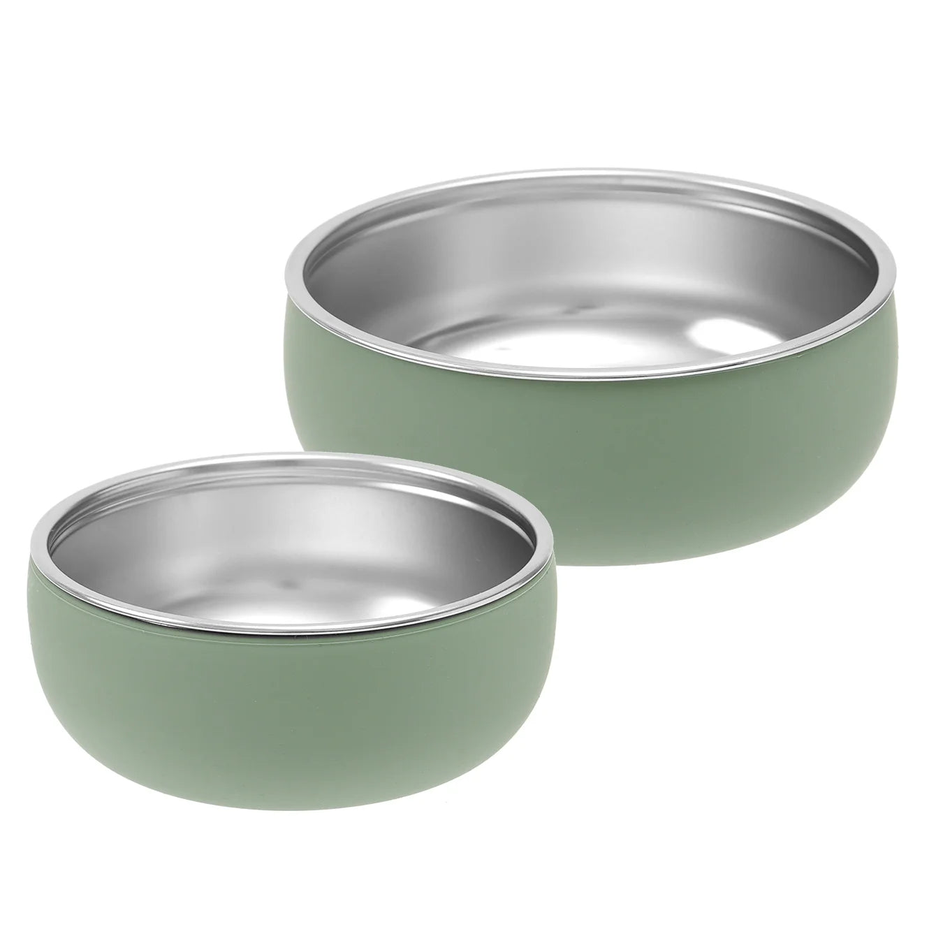 lot de 2 bols bébé inox silicone vert
