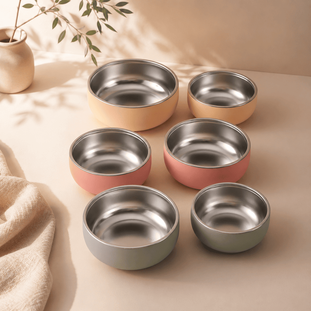 lot de 2 bols bébé inox silicone 