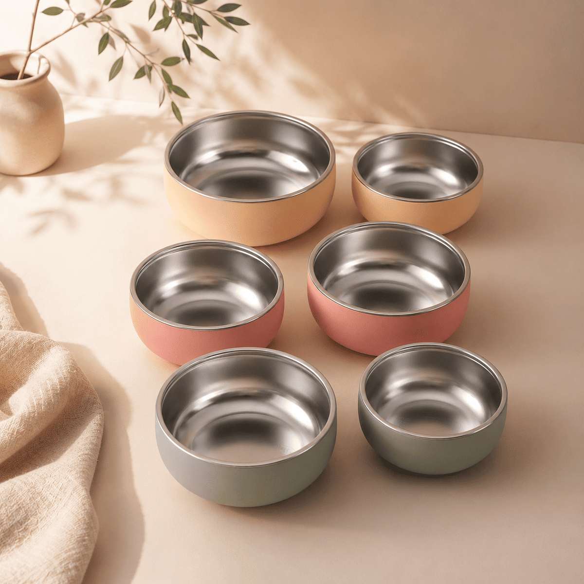 lot de 2 bols bébé inox silicone 