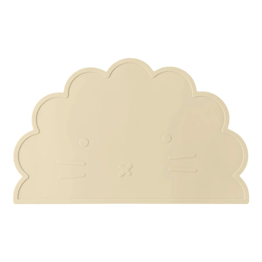set de table bébé silicone beige antidérapant forme animal facile à nettoyer