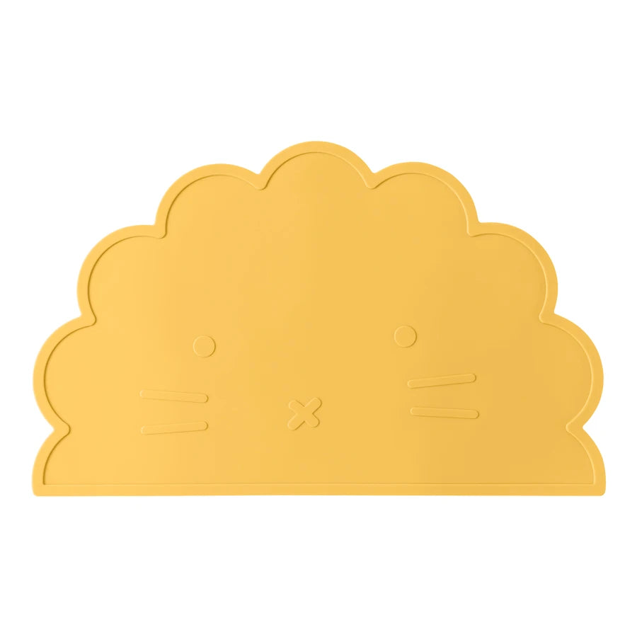 set de table bébé silicone jaune antidérapant forme animal facile à nettoyer