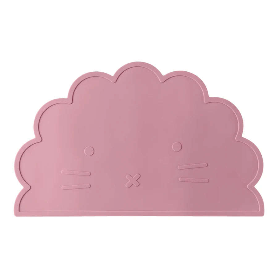 set de table bébé silicone rose antidérapant forme animal facile à nettoyer